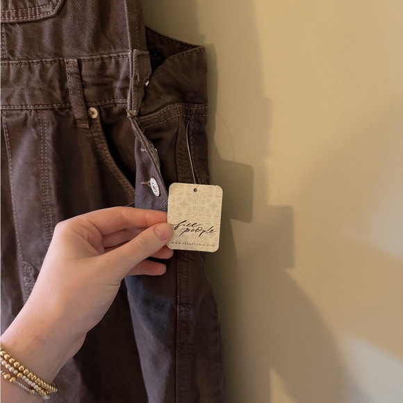 NWT We The Free Good Luck Barrel Overall Chocolate Mouse - Size L - Picture 5 of 7